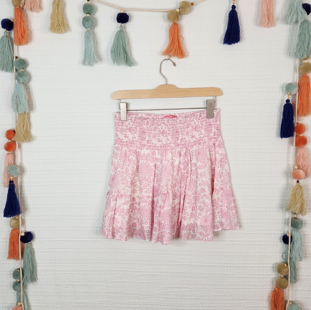 Preppy Girl Palm Beach Smocked Floral Skirt